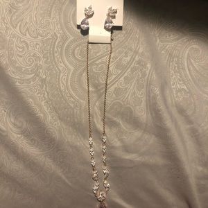 Rose Gold Necklace and Earrings Set
